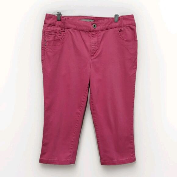 Chico's Denim - Chico's Platinum Pink Crop Jeans Chico's Size 1.5 Women's Sz 10 Denim Stretch